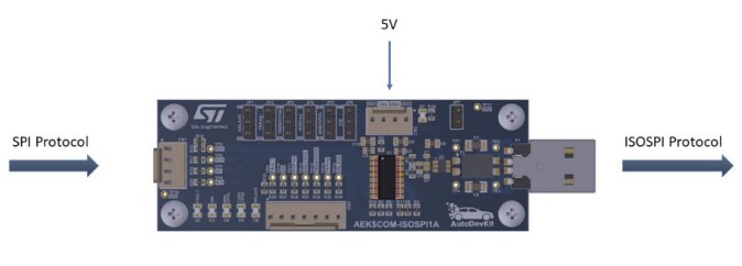 Block Diagram - STMicroelectronics AEK-COM-ISOSPI1 SPI to Isolated SPI Dongle